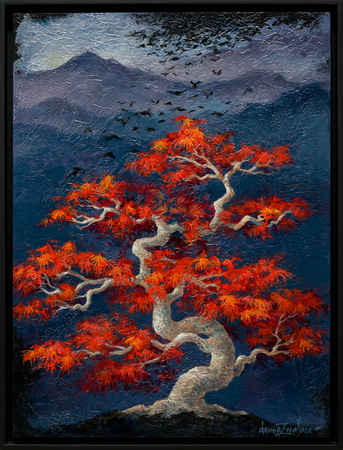bonsai with crows