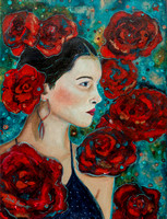 Woman in Roses