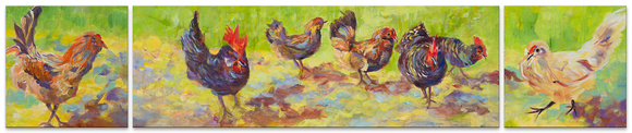 Chicks Triptych - 12x60