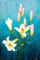 Bordianu - Lilies and Buds - 30x20 Acrylic