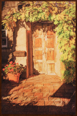 old door in afternoon sun